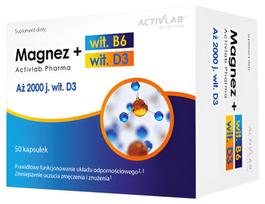 Magnio, vitamino B6 ir D3 maisto papildas Activlab, 50 kaps.