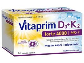 Maisto papildas Vitaprim D3 Forte 4000 K2, 60 kapsulių
