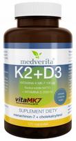 Vitaminų K2 MK-7 100 µg + D3 2000 IU, 120 kapsulių, Medverita