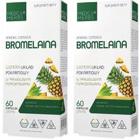 Bromelain Medica Herbs 2x60 kapsulių virškinimui ir raumenims