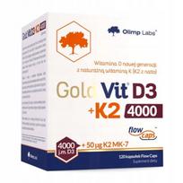 Maisto papildas Olimp Gold-Vit D3 + K2 4000 IU, 120 kapsulių