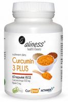 Maisto papildas Curcumin 500g su piperinu Aliness, 60 kapsulių