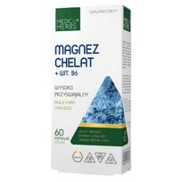 Maisto papildas Medica Herbs Magnesium Chelate + Vitamin B6, 60 kapsulių