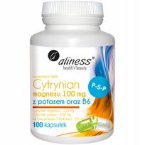 Maisto papildas Aliness Magnesium citrate Potassium + B6, 100 mg