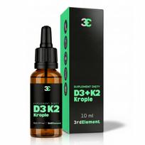 Vitaminų D3K2 MK-7 lašai 10 ml, 2000 TV, MCT aliejuje