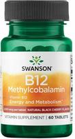 Vitaminas B12 Swanson 2500 mcg metilkobalaminas, 60 pastilių