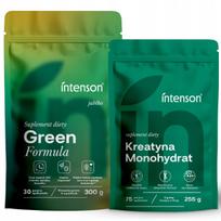 Maisto papildas Intenson Green blend Green Superfoods 300 g ir kreatino monohidratas 255 g
