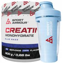 Kreatino monohidratas SPORT ARMOUR 300g aviečių su taurinu