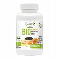 Maisto papildas NatVita Bio su ciberžole, piperinu ir imbieru, 60 tablečių