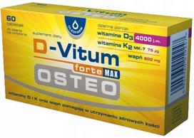 Maisto papildas D-Vitum Forte Max Osteo K ir D vitaminai, kalcis, 4000 TV, Oleofarm, 60 tablečių