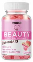 Maisto papildas Weider BEAUTY 40, aviečių guminukai, kolagenas, kofermentas Q10, odai, plaukams, nagams
