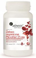 Geležies papildas aliness Organic IRON MicroFerr 25 mg, 100 tabletžių