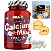 Maisto papildas AMIX CALCIUM MAGNESIUM ZINC 100 tabl. sportuojantiems