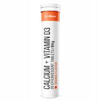 Putojančios tabletės GymBeam Calcium + Vitamin D3, 20 vnt., apelsinų skonio
