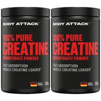 Kreatinas Body Attack 100% Pure Monohydrate 500g, 2 vnt.