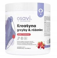 Papildas OSAVI Creatine, mushrooms & rosary, vyšnių su braškėmis, 300 g, 2 vnt.