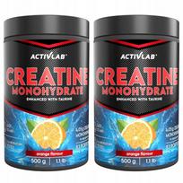 Kreatino monohidratas su taurinu, apelsinų skonio, 2 x 500 g, Activlab