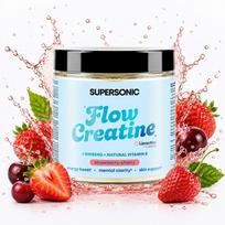 Kreatino monohidratas SUPERSONIC FLOW CREATINE braškių ir vyšnių skonio