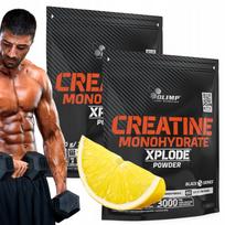 Kreatinas Olimp Creatine MONO XPLODE 500g citrinų, monohidratas, vit D, B6, 2 vnt.