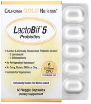 Probiotikai California GOLD LactoBif 5 billion, 60 kaps.