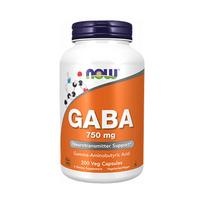 Maisto papildas Now Foods GABA 750mg, 200 kapsulių, beskonis