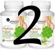 Maisto papildas aliness Methylo Folian 5-MTHF 600 mcg, 2 x 100 kapsulių