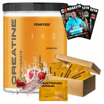 Kreatino monohidratas nowmax 500 g su 10 izotoninių gėrimų