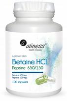 Maisto papildas Aliness Betaine HCL su pepsinu, 100 kapsulių