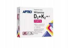 Maisto papildas APTEO Vitamin D3 + K2 MK-7 FORTE, 60 kapsulių