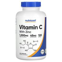Vitaminas C-1000 su cinku 45 mg, 240 veganiškų kapsulių, Nutricost