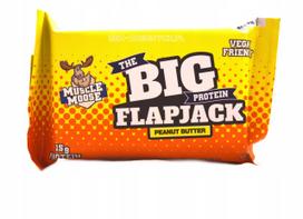 Baltyminis batonėlis Muscle Moose Big Protein Flapjack 100g žemės riešutų sviesto, veganiškas