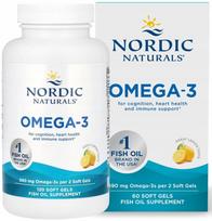 Maisto papildas Nordic Naturals Omega-3, citrinų skonio, 690 mg, 120 kapsulių