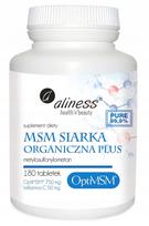 Maisto papildas Aliness MSM Organic Sulfur 750mg 180 tabl.