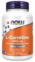 Maisto papildas NOW FOODS L-Carnitine 1000 mg, 50 tablečių, 2 vnt.