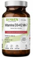 Maisto papildas BIOWEN Witamina D3 4000 + K2 MK7 100 µg, 90 kapsulių