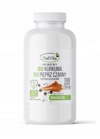 Maisto papildas kepenims NatVita Bio Turmeric + Bio Pepper Black, 550 mg, kapsulės