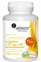 Magnio citratas 125 mg su vitaminu B6, 100 kapsulių, Aliness