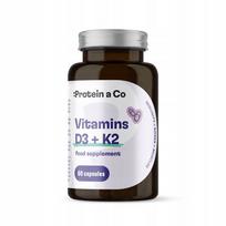 Maisto papildas Protein and co Vitamin D3 ir K2 kapsulėmis, 60 tablečių