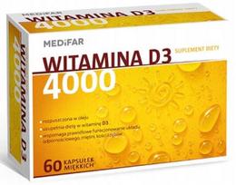 Vitaminas D3 4000 IU, 60 tabletės, MEDIFAR