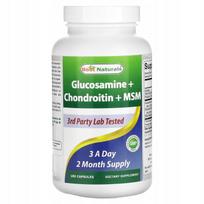 Maisto papildas Best Naturals Glucosamine + Chondroitin + MSM, 180 kapsulių