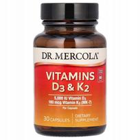 Vitaminai D3 ir K2, Dr. Mercola, 30 kapsulių