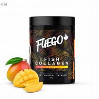 Žuvų kolagenas FUEGO 300 g, mango, kofermentas Q10, biotinas