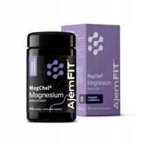 Maisto papildas AjemFIT Magnesium Bisglycinate (MagChel), Vitaminas B6, 90 kapsulių