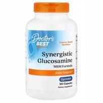 Maisto papildas Doctor's Best Glucosamine + MSM su OptiMSM, 180 kapsulių