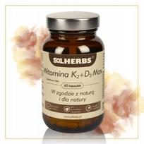 Maisto papildas Vitamin K2+D3 Max SOLHERBS, 200 mcg K2, 4000 IU D3, 60 kapsulių