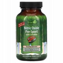 Maisto papildas Irwin Naturals Pre-Sport su L-citrulinu, 60 minkštų kapsulių