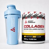 Jautienos kolagenas SPORT ARMOUR 300g su plaktuve, citrinos skonio