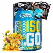 Izotoninis gėrimas REAL PHARM ISO GO 600 g su angliavandeniais, BCAA, vitaminais, elektrolitais, amino rūgštimis