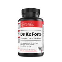 Maisto papildas VITAFIT VITAMIN D3 STRONG 4000IU + K2 MK7, 120 kapsulių
