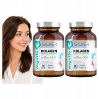 Kolageno žuvų ir vitamino C milteliai MyVita Dual Silver, I ir II tipas, 80 g, 2 vnt.